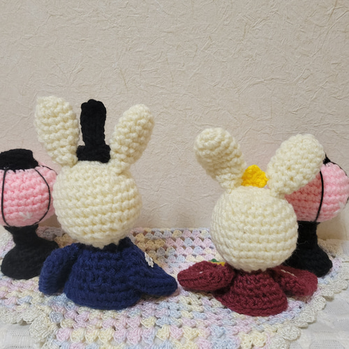 雛人形 ぼんぼり セット うさぎ 3月 かわいい ひな祭り あみぐるみ 御