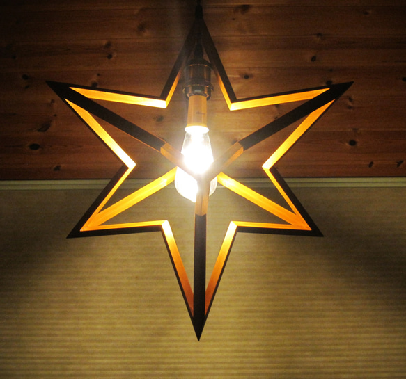 インテリア照明　スターキューブ　HOS6P-2　星型６面体　ペンダントライト 10枚目の画像
