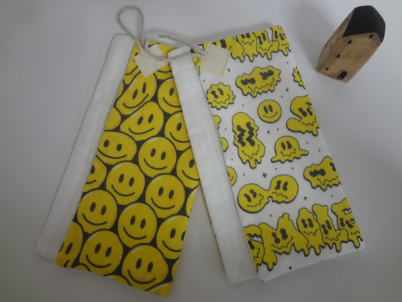 大2枚set*ループ付き*ガーゼハンカチタオル*スマイル その他入園グッズ 