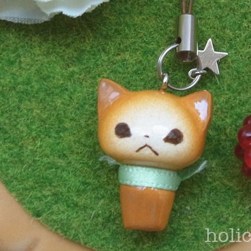 ★MARI★カラフルねこ(猫(焦げ茶×茶)×トナカイ(薄茶))キーホルダー 54c84a497a58a2002130f48bb6061b