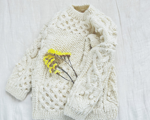 Viva La Material アラン フィッシャーマンニット パッチワーク Viva La Material アラン フィッシャーマンニット パッチワーク