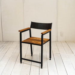 オーク古材とアイアンのチェアー　椅子　アイアン家具　インダストリアル家具　アイアン椅子　送料無料 8枚目の画像