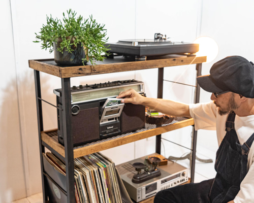 アイアン家具/アイアンラック Old oak & Iron shelf TOM アイアン家具 アイアンシェルフ アイアン