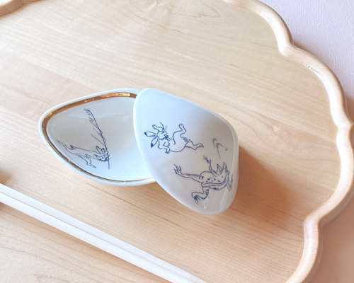 祝 鳥獣戯画出演様 作家小鉢4鉢セット 波佐見焼】鳥獣戯画 小鉢 ペアセット 食器 皿 【洸琳窯】 [GE48