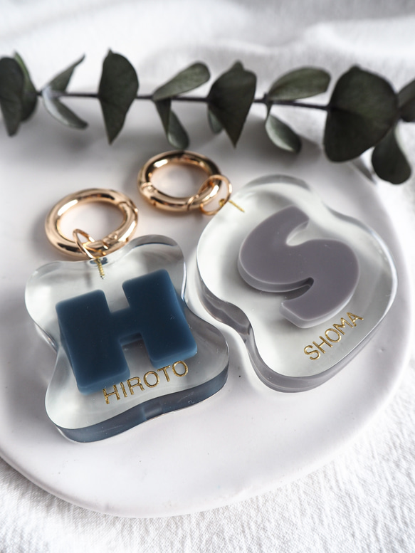 オーダー　イニシャルチャーム　キーホルダー　レジン　アルファベット 作家のためのレジン 『イニシャルキーホルダースターターキット