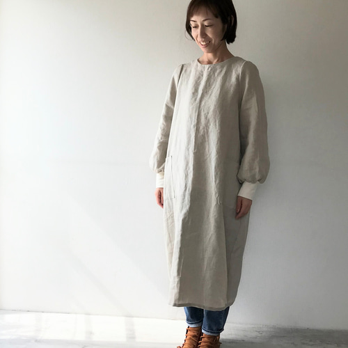 在庫あり〉前後着れるリネンの2WAY割烹着 すぐ届く母の日2024
