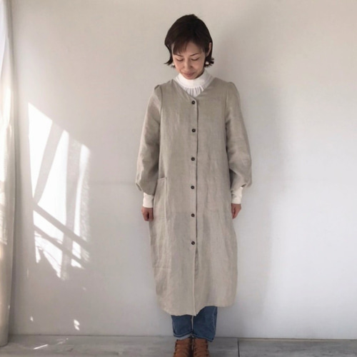 新品未使用slowly but surelyリネン2way割烹着 在庫あり〉前後着れるリネンの2WAY割烹着 すぐ届く母の日2024