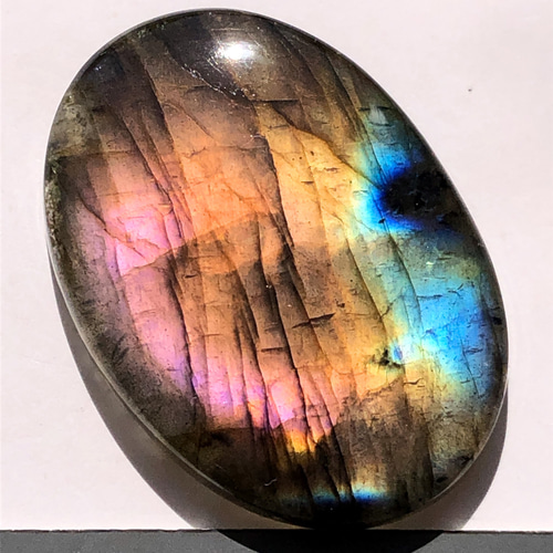 値下げ】ラブラドライト[637] 35x25mm 46Cts 天然石 / カボション