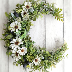 お月さまのクリスマスリース②25cm《アーティフィシャルフラワー