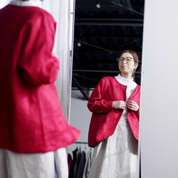 [wafu] 亞麻襯衫夾克 崇尚技術的高級亞麻 JK/Christ Rose t036f-ctr3 第10張的照片