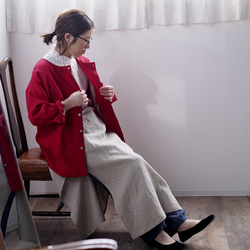 [wafu] 亞麻襯衫夾克 崇尚技術的高級亞麻 JK/Christ Rose t036f-ctr3 第9張的照片