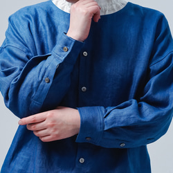 【wafu】リネン シャツジャケット 技に心酔するプレミアムリネンJK / オーシャン t036f-ocn3 18枚目の画像