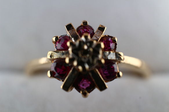 レディース リング 宝石 ジュエリー ゴールド イギリス 指輪 英国 ルビー ビンテージ 375 鑑定付 J49 3枚目の画像