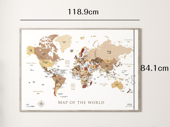 【送料無料】A0 サイズ 特大の世界地図  英語＆日本語表記 ポスター 【受注生産】 タペストリー オフィス 塾 会議室 12枚目の画像