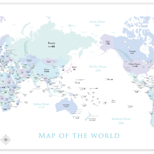 送料無料】A1サイズ ヨーロッパ中心 世界地図 英語＆日本語表記