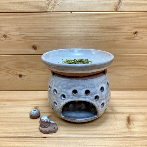 茶香炉　アロマポット Amazon.co.jp: アロマポット 茶香炉 オイルウォーマー 木製アロマ