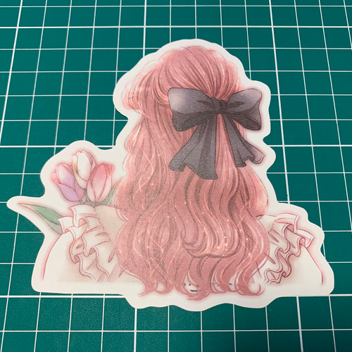 B級品 女の子ダイカット20枚 No.222 おすそ分けファイル、手帳、日記