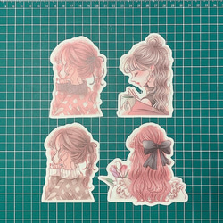 B級品 女の子ダイカット20枚 No.222 おすそ分けファイル、手帳、日記