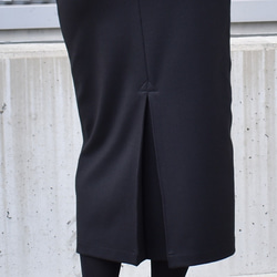 即納【訳アリ】7号warmthストレッチポンチタイトロングスカート　ブラック 5枚目の画像