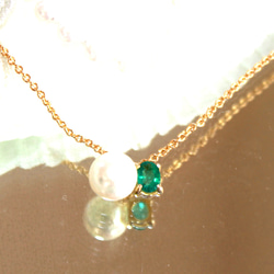 - winter forest - k18gp Akoya Pearl & Emerald Ring 3枚目の画像