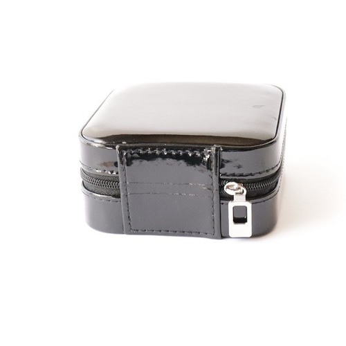 アクセサリーケース スクエア お出かけに エナメル コンパクト フリー