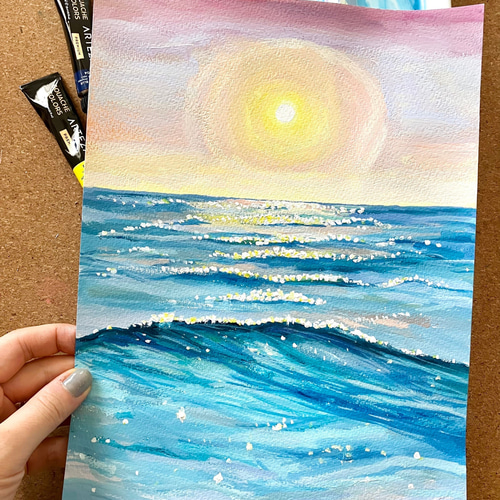 ORIGINAL PAINTING - ocean, 原画, オリジナルアート, 海の絵 絵画 Art