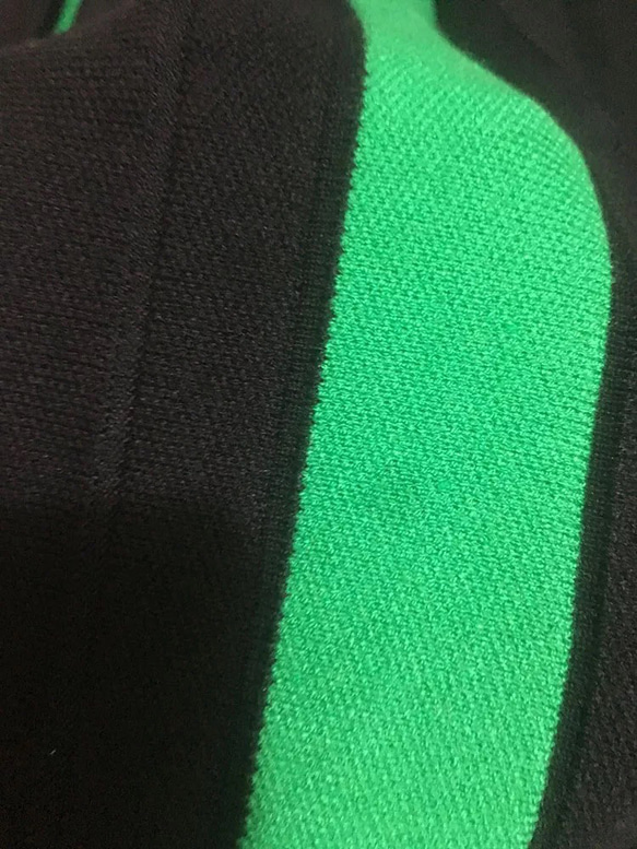 ニットカラープリーツスカート　グリーン×ブラック 8枚目の画像