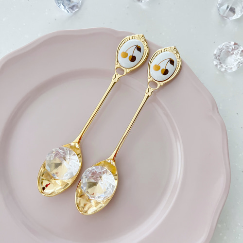 ポーセラーツ、チャイナペイント　スプーン、フォーク4セット ポーセラーツ、チャイナペイント スプーン、フォーク4セット