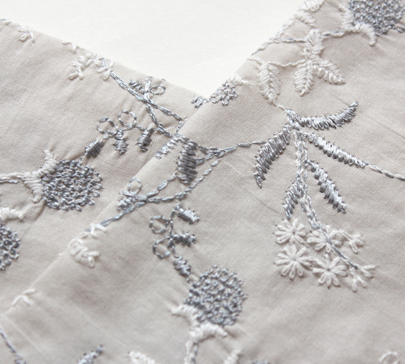 ◇レース半襟・半衿【千日紅】gray 2枚目の画像