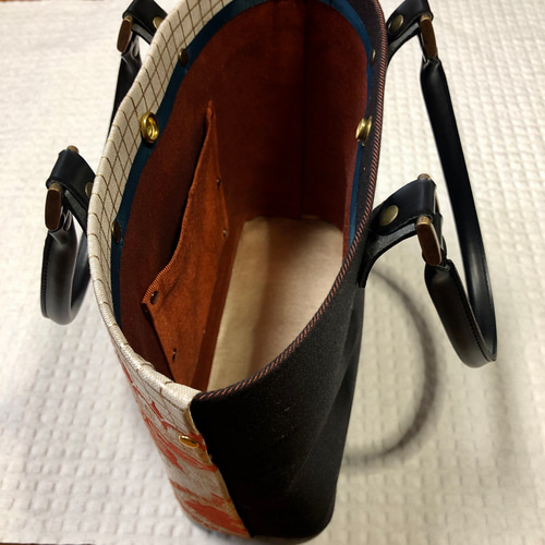 和柄 帯リメイク トートバッグ 手提げバッグ 和モダン 着物帯