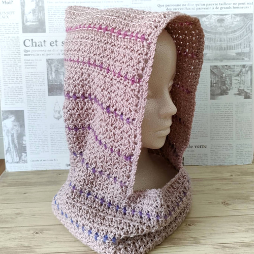 バラクラバ ネックウォーマー 頭巾 フード付きネックウォーマー 手編み