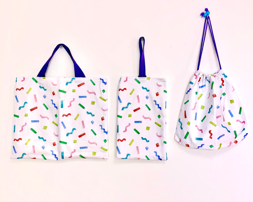 入園入学3点セット】レッスンバッグ・シューズバッグ・着替え袋 紙