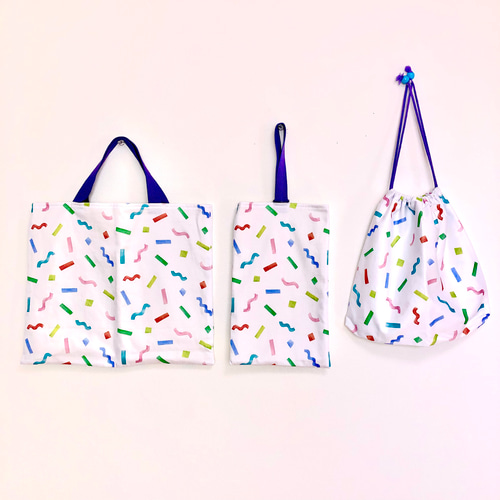 ハンドメイドレッスンバッグ・シューズバッグ・お着替え袋 3点・くまくんと飛行機 ハンドメイドレッスンバッグ・シューズバッグ・お着替え袋 3点・くま