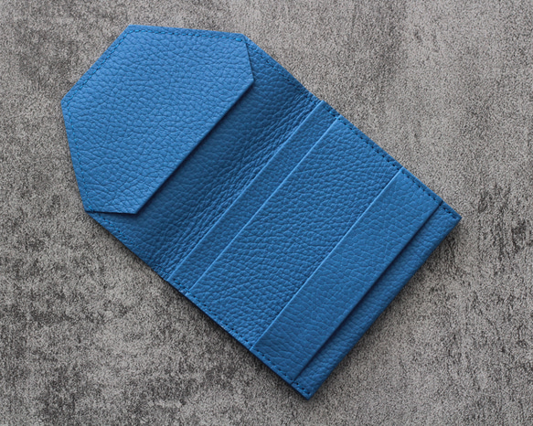 small wallet【シボ革/ブルー】 2枚目の画像