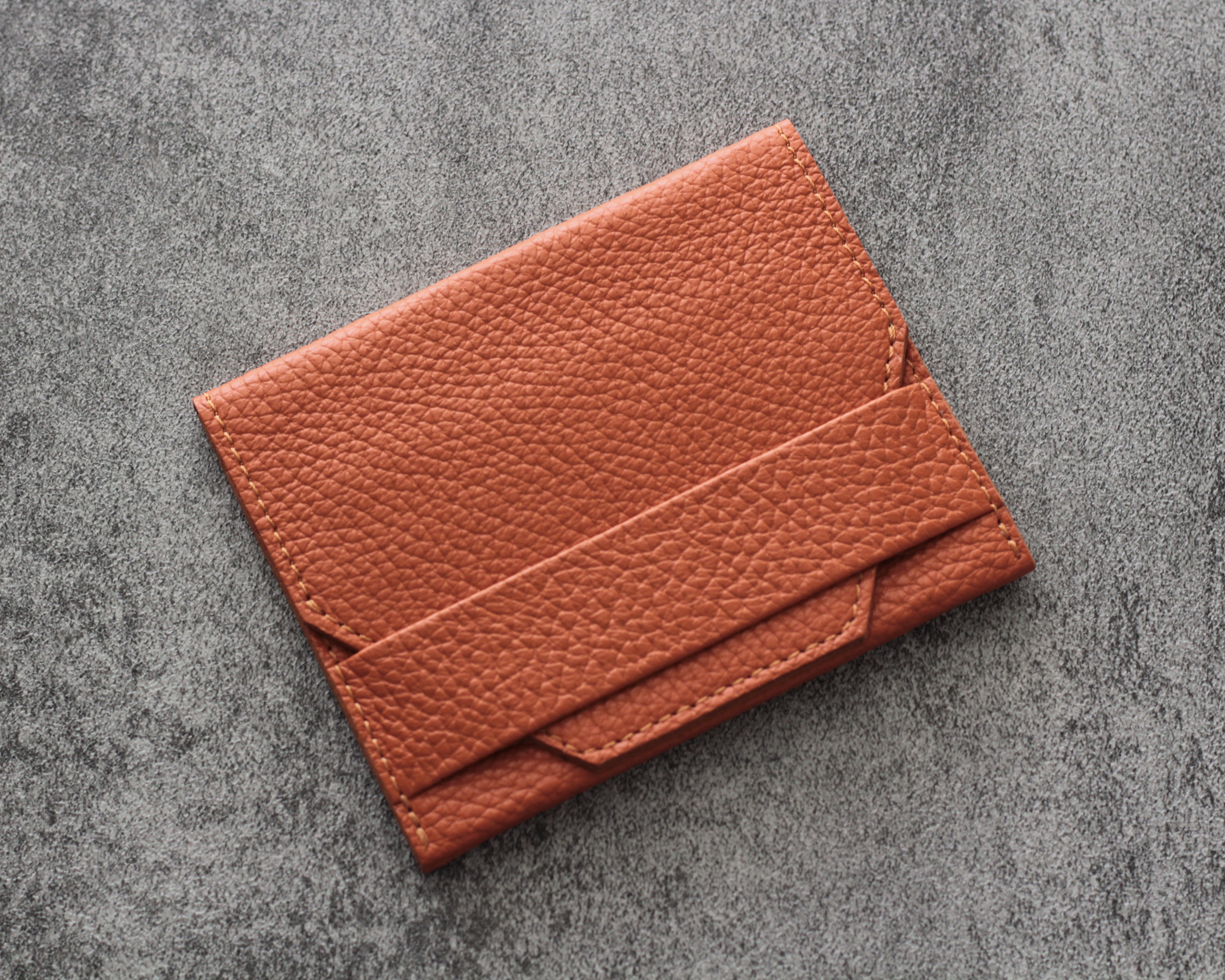 small wallet【シボ革/オレンジ】 三つ折り財布 chi.wata 通販