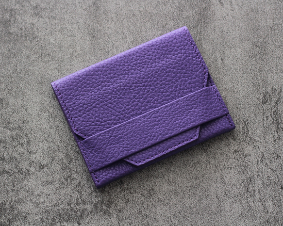 small wallet【シボ革/パープル】 三つ折り財布 chi.wata 通販