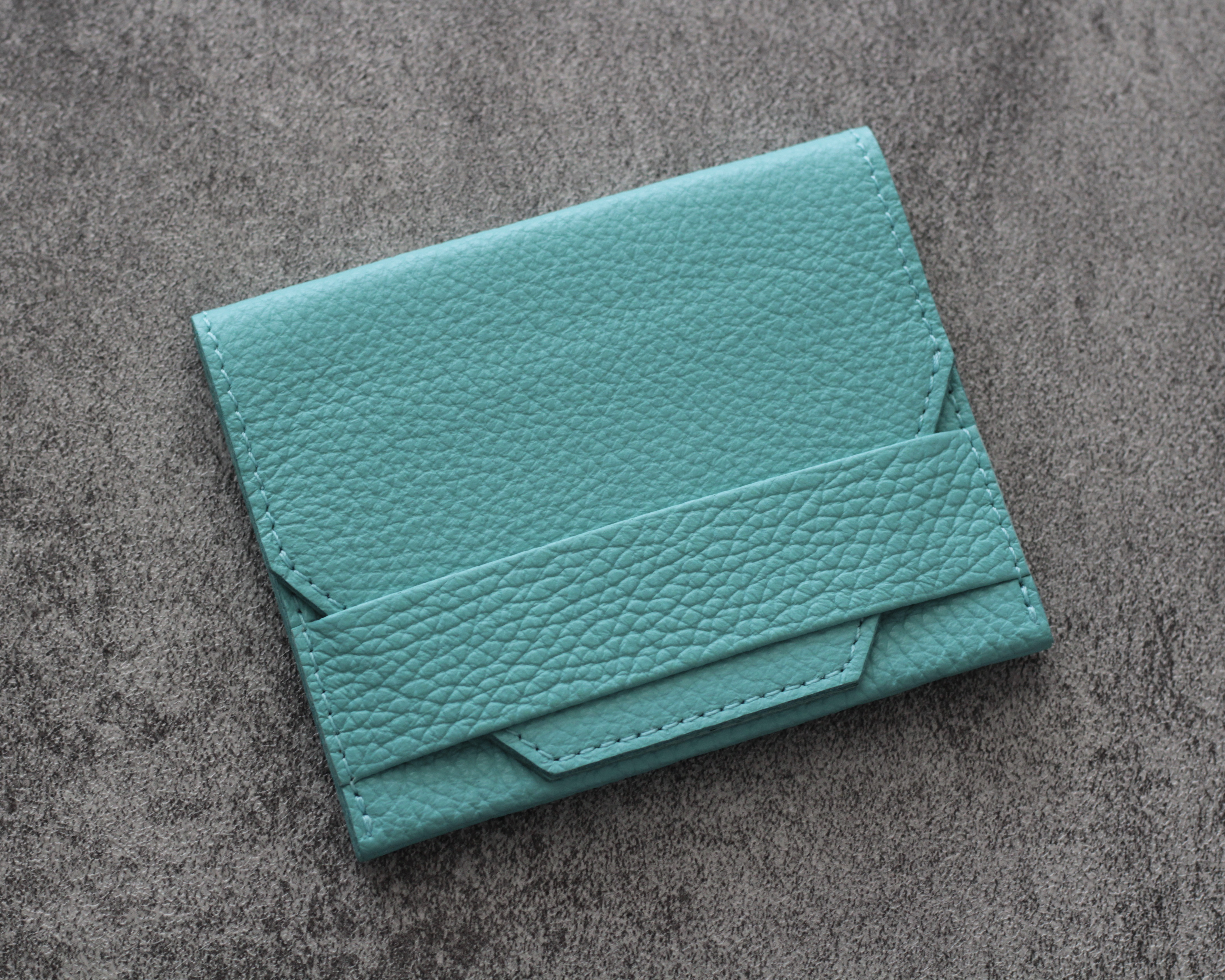 small wallet【シボ革/ターコイズブルー】