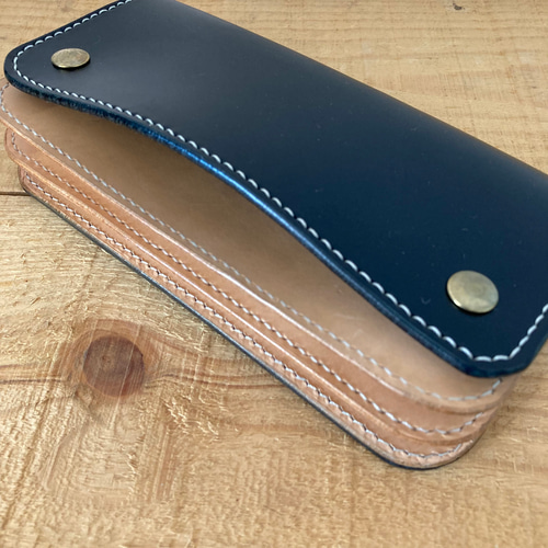 ハンドメイド 牛ヌメ革ロングトラッカーズウォレット