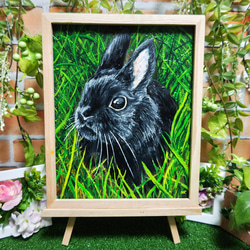 「re: rabbit」 油絵　うさぎ 023592bf1ca5e6560e2882f75b50ad