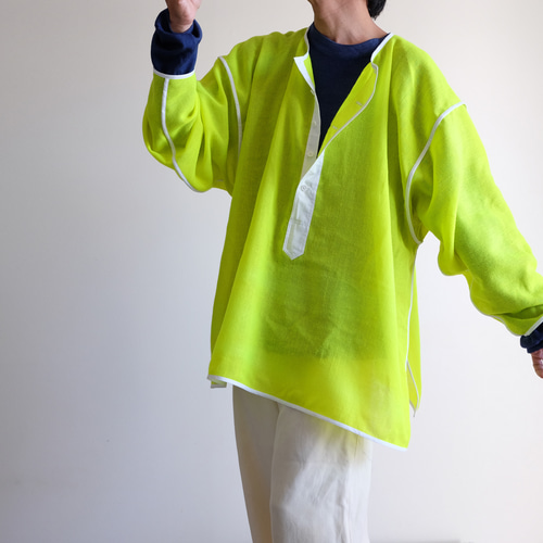 ビックヘンリーネック ZIPスリット カットソー/ウールガーゼ