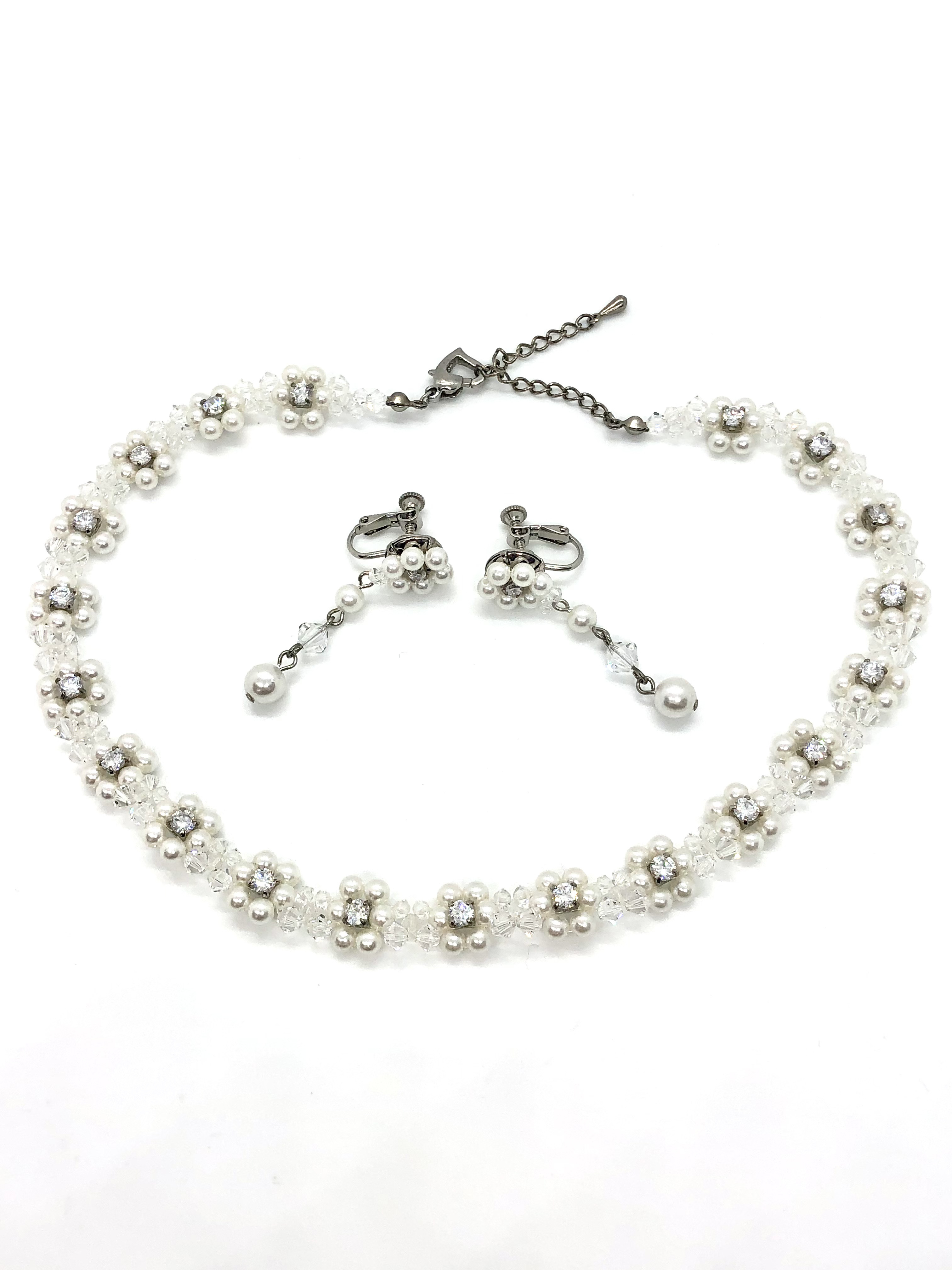 パールジルコニアネックレス（イヤリング付）