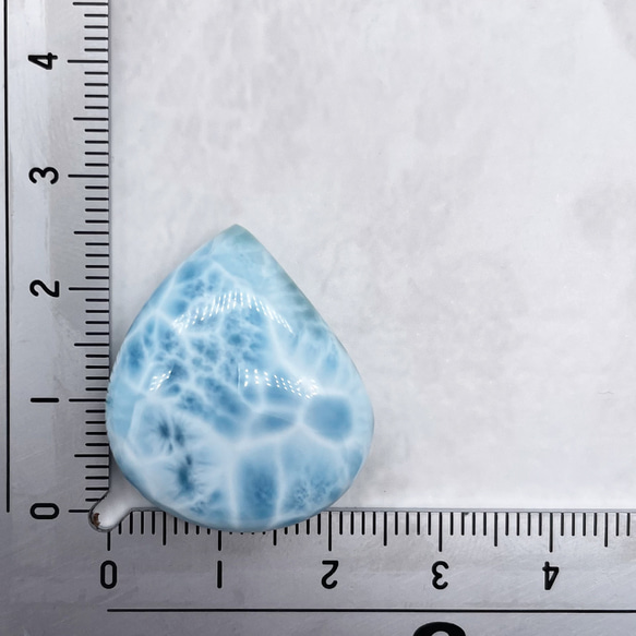大粒 ラリマー ルース ドロップ しずく 22.5mm*24mm 天然石 ブルー系 青 水色 5枚目の画像