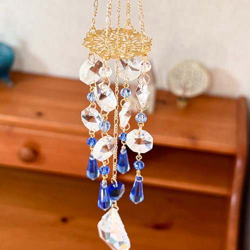 シャンデリア風サンキャッチャー（ブルー）✴︎限定4個✴︎ サン