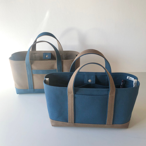 大容量♪L Lサイズ♡帆布♡トートバッグ♡グレーベージュ♡☆ハンドメイド e93612eaa7b12ad12bbe8e15cd90dc