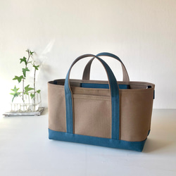 大容量♪L Lサイズ♡帆布♡トートバッグ♡グレーベージュ♡☆ハンドメイド 帆布トートバッグ L グレージュ×ピンクベージュ×フォーン トート