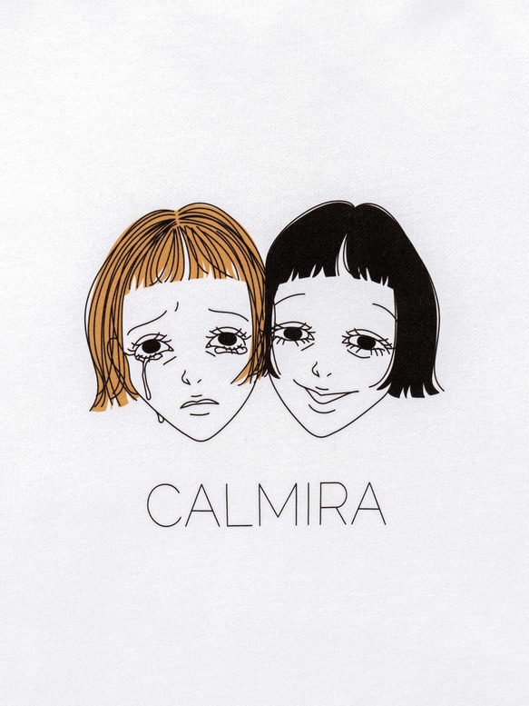 CALMIRA 【泣き笑】スウェット　ロンT　ビッグシルエット　オーバーサイズ  ホワイト　白　 6枚目の画像