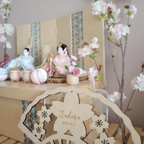 木製 ひな祭り 扇子プレート 桜Ver.】雛祭り 桃の節句 ひなまつり