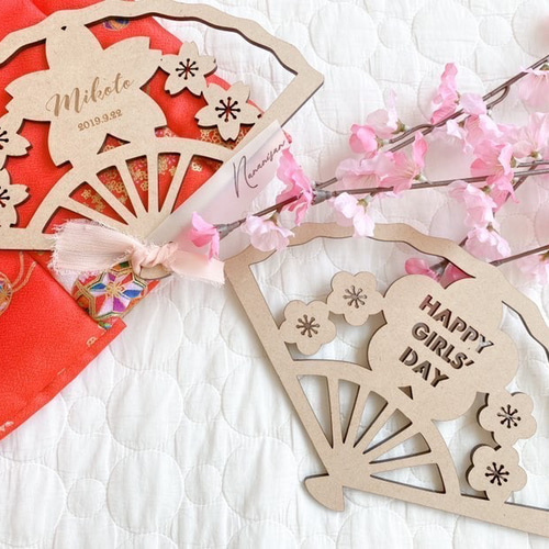 木製 ひな祭り 扇子プレート 桜Ver.】雛祭り 桃の節句 ひなまつり