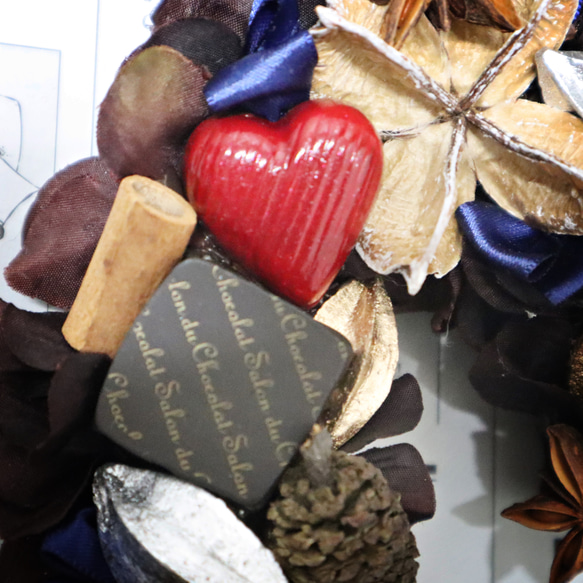 Chocolaterie のバレンタインリース　★ハート×スパイス×ビターチョコ 5枚目の画像