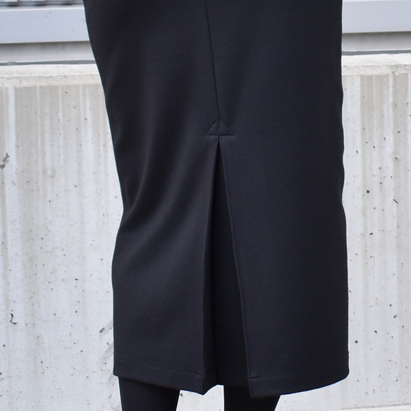 即納/サンプルセール　美品9号　warmthストレッチポンチタイトロングスカート　ブラック 5枚目の画像